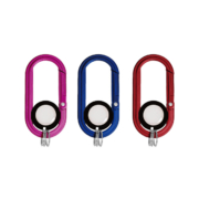 Multiple plating colors of Spring Buckle Keychain With Plastic Roller