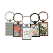 The frame of the Square Photo Frame Keyring can be plated with different colors.