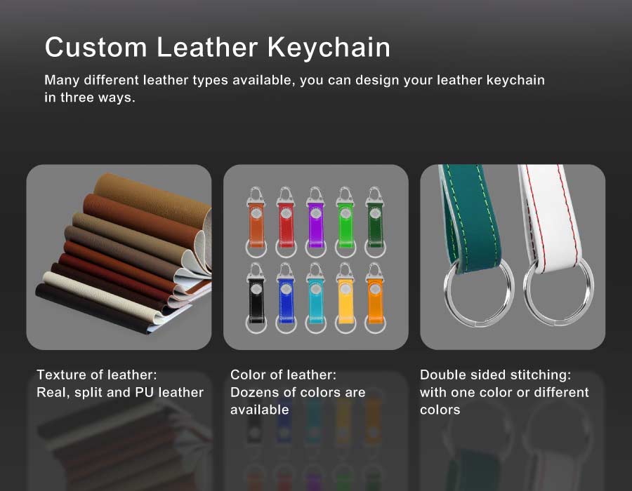 Manly Style Leather Keychain-Various leather types