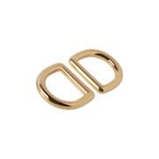 The metal ring in the shape of a D can be plated in a variety of colors.