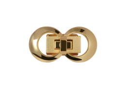 The front side of Infinity Symbol Metal Bag Buckle.