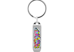 The front side of Skateboard Shaped Zinc Alloy Keychain