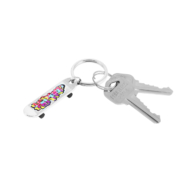 Skateboard Shaped Zinc Alloy Keychain is convenient and practical.