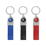 Different simple pure colors of Car Brand Leather Keychain.