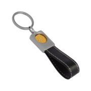 3D relief logo on the metal part of Car Logo Metal Leather Keychain