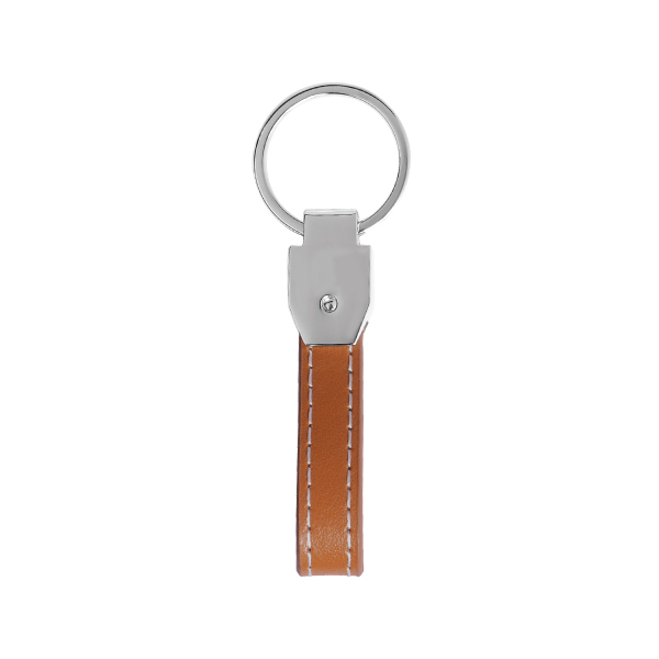 Simple design of Custom Metal Leather Keychain