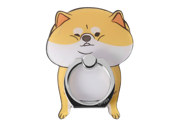 The front side of Red Shiba Metal Mobile Phone Ring Holder