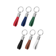 Customize Zinc Alloy Leather Keychain with various colors.