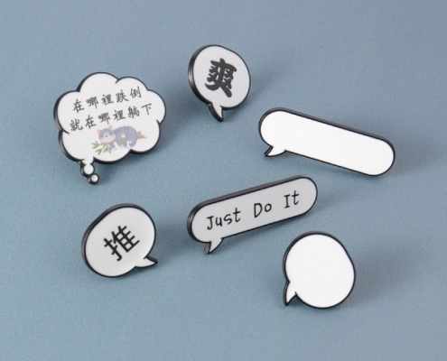 Various examples of Custom Speech Bubble Pin Badge
