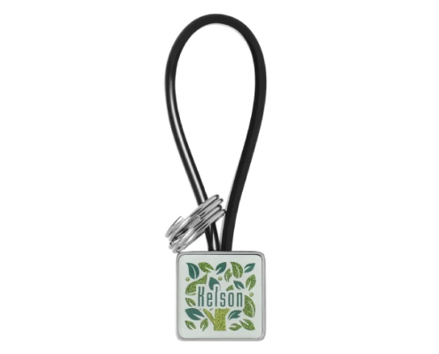 Customize Custom Square PVC Rope Keychain with your logo and pattern.
