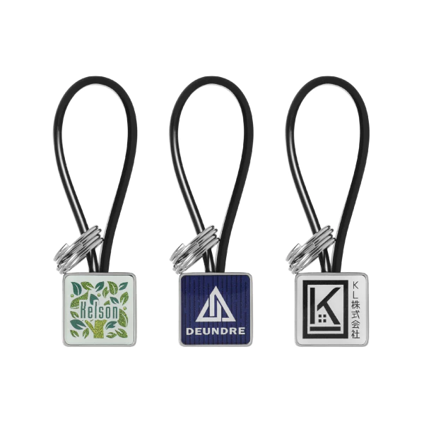 It is easy to take the Custom Square PVC Rope Keychain with the metal part.