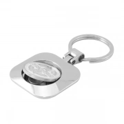 Personalized Logo Of Square Shape Magnetic Coin Keychain