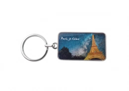 The Front Side Of Vivid Embossed Eiffel Tower Keychain